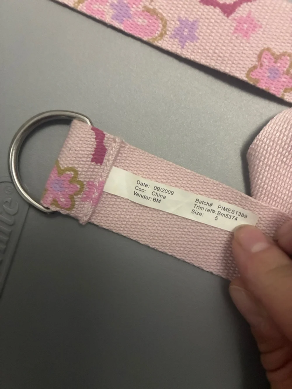 Size 5 girls belt